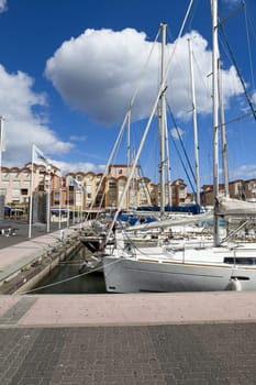 View of the port of Gruissan in the south of France