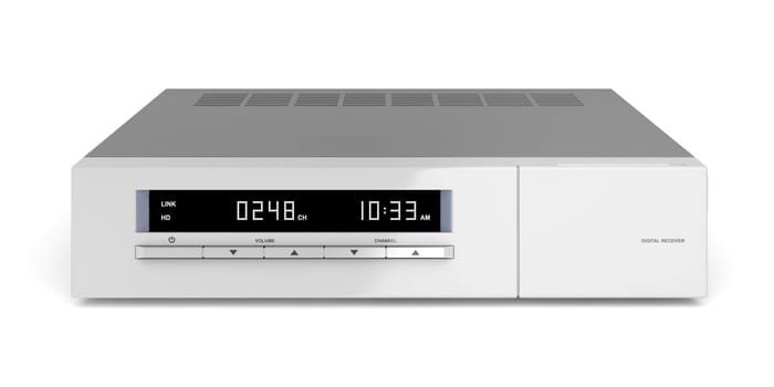 Digital receiver on white background