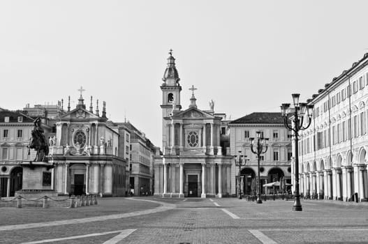 Piazza San Carlo in Turin (Torino) baroque architecture