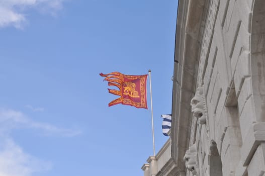 The Flag of Venice (Venezia) with the winged lion of St Marc