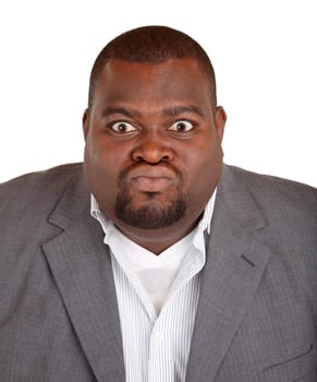 An African American businessman is angry about something.