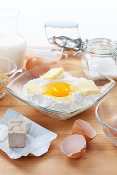 Baking ingredients for cake and cookies