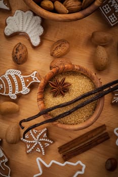 Ingredients for baking Christmas cookies