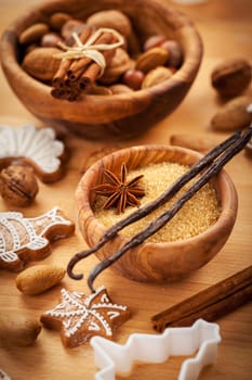 Ingredients for baking Christmas cookies