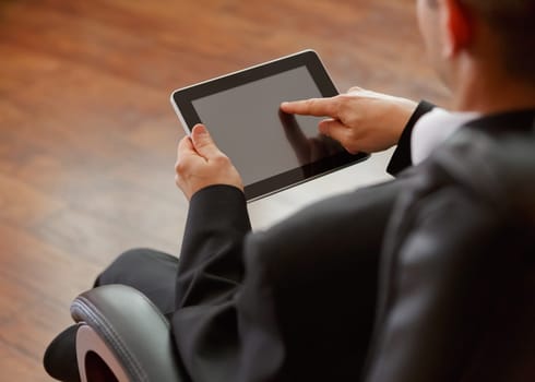 business man with digital tablet