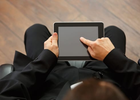 business man with digital tablet