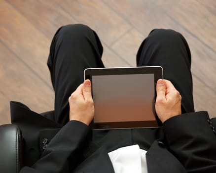 business man with digital tablet