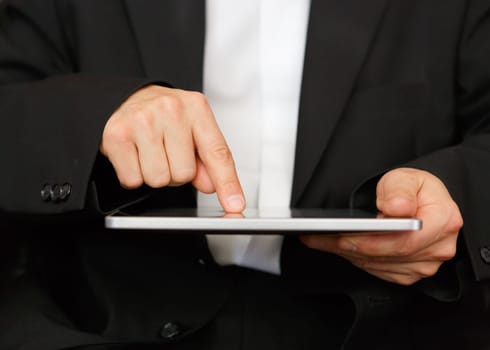 business man with digital tablet