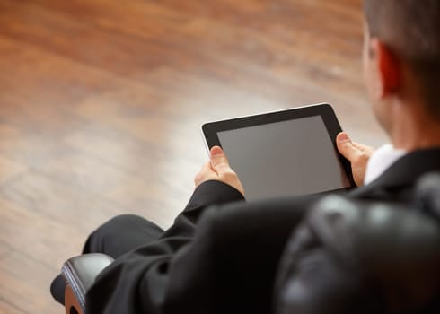 business man with digital tablet