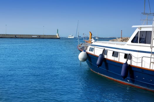 Formentera island marina La Savina in Balearic islands of Spain