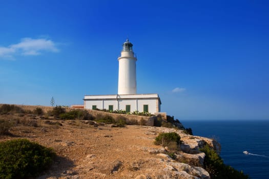 Formentera La Mola lighthouse near Ibiza at Balearic islands