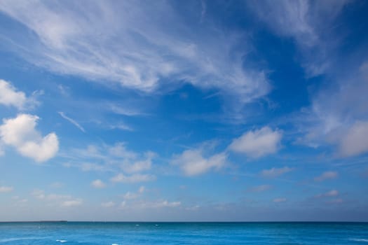Blue sky with clouds blue background