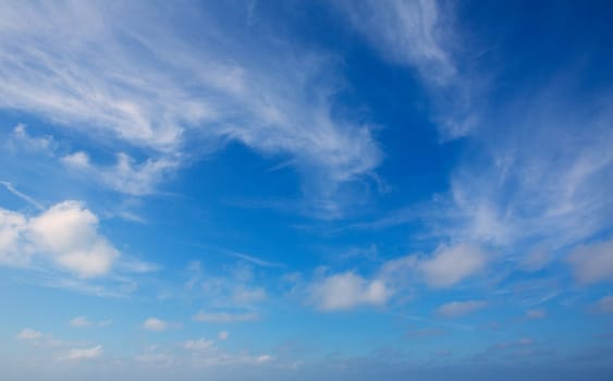 Blue sky with clouds blue background