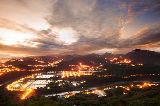 Tung Wah Shing Temple Sunrise, Taiwan for adv or others purpose use
