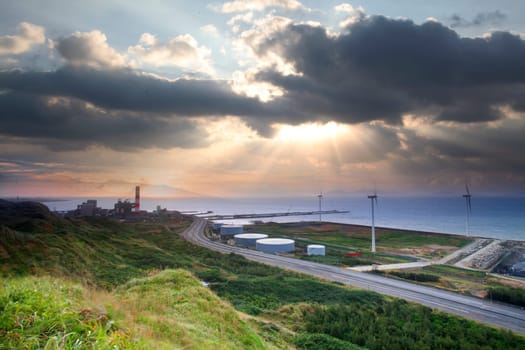 Linkou thermal power plant sunset for adv or others purpose use