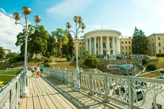 Footbridge in Kyiv, Ukraina. Taken on August 2012.