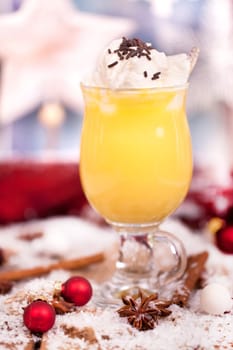 Eggnog in the snow