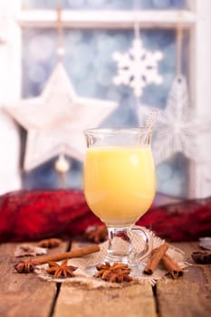 Eggnog with Christmas decoration
