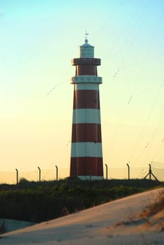 Landscape of a lighthouse at the beach