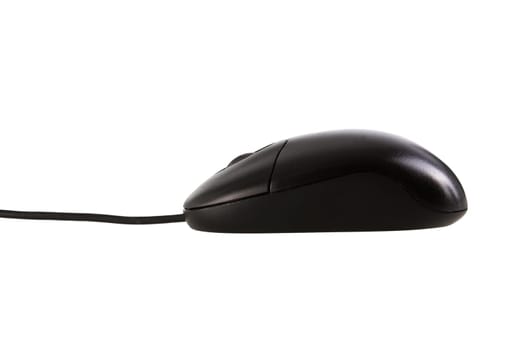 Single black mouse isolated on white background. Included clipping path, so you can easily cut it out and place over the top of a design.