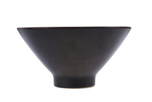 Single black contemporary ceramic pot isolated on white background. Included clipping path, so you can easily cut it out and place over the top of a design.