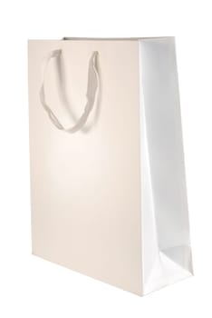 Cardboard shopping bag template isolated on white background. Included clipping path, so you can easily cut it out and place over the top of a design.
