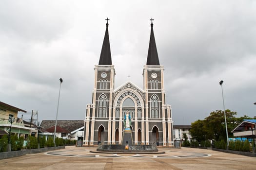 Statue front of the church, Chanthaburi Thailand.