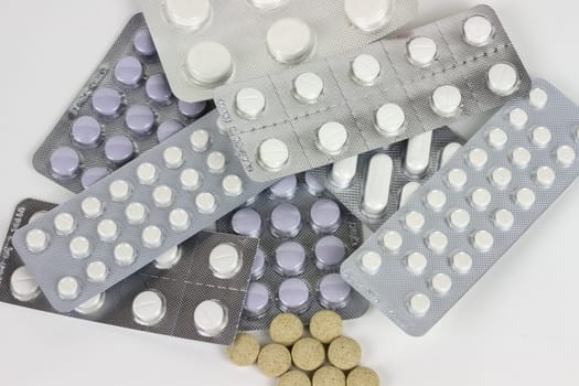 Background from various kinds of medicine pills