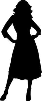 Vector - Silhouette fashion girls