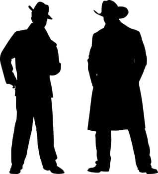 Silhouettes of men