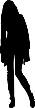 Vector - Silhouette fashion girls