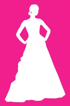 White silhouette of a bride