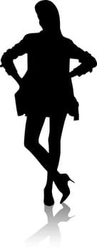 Vector - Silhouette fashion girls