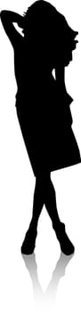 Vector - Silhouette fashion girls