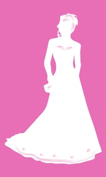White silhouette of a bride
