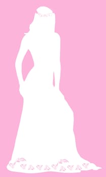 White silhouette of a bride