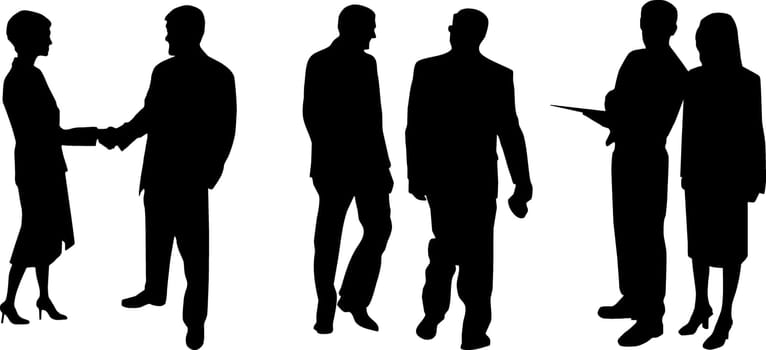 Silhouettes of businessmen