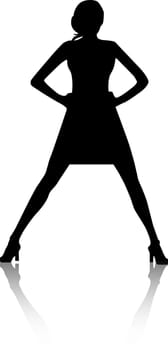 Vector - Silhouette fashion girls