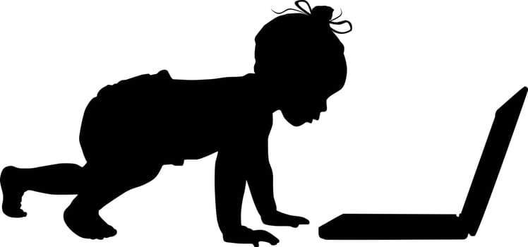 Baby and computer