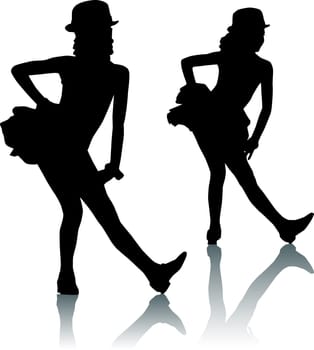 Silhouettes enjoy girls