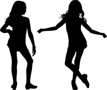 Silhouettes enjoy girls