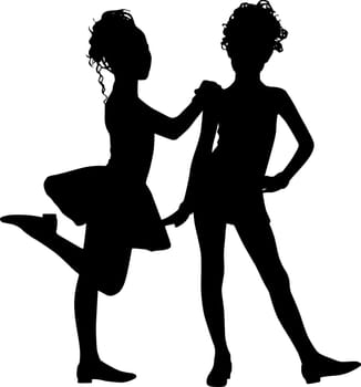 Silhouettes enjoy girls