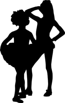 Silhouettes enjoy girls