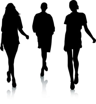 Fashion girls silhouettes