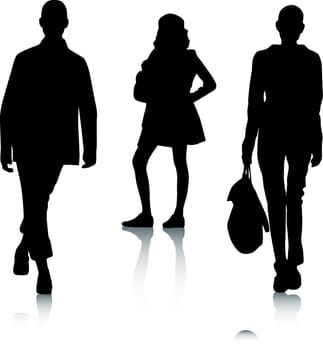 Fashion girls silhouettes