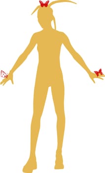 Silhouette of a art girl