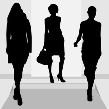 Fashion girls silhouettes