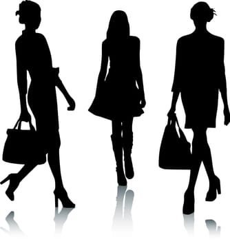 Fashion girls silhouettes