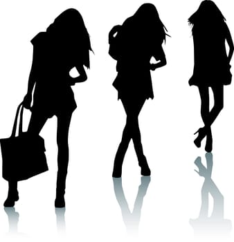 Fashion girls silhouettes