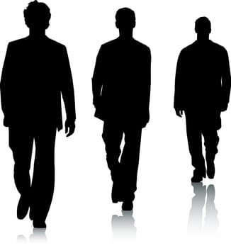 Silhouettes of fashion men